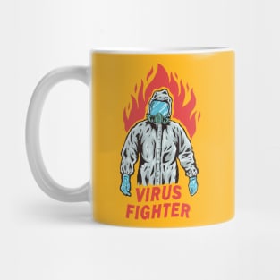 Virus Fighter on Hazmat Suits Mug